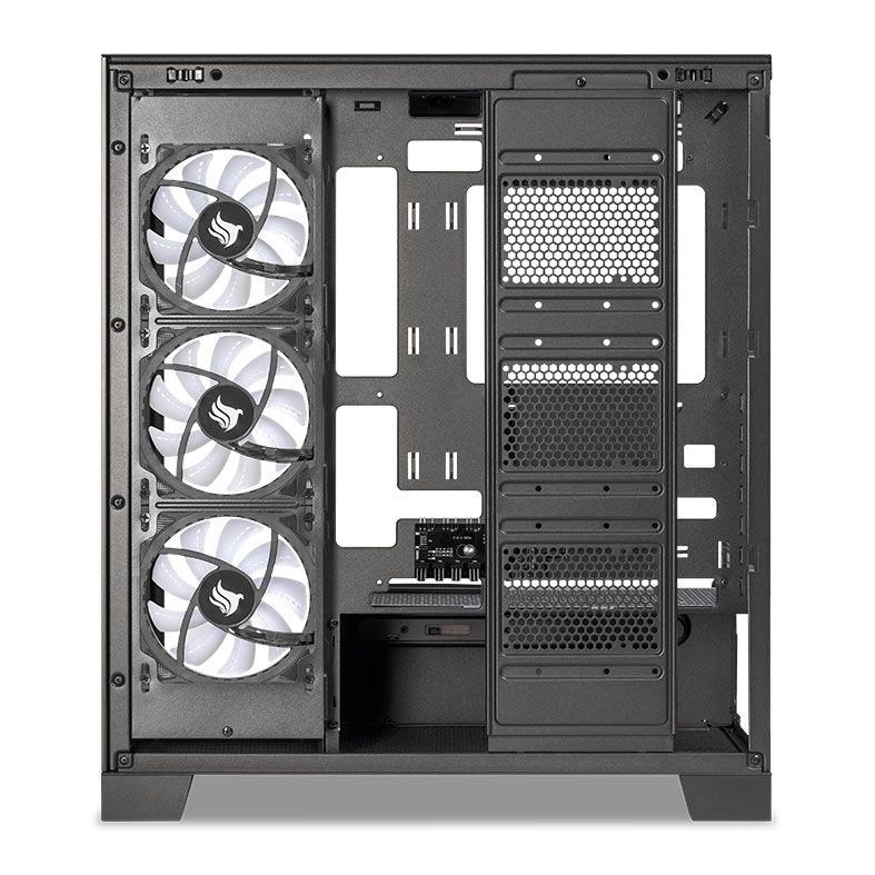 Gabinete Gamer Pichau Pouter 4, RGB, Lateral e Frontal De Vidro, Com 3 Fans, Preto, PG-PO4-BK-3F
