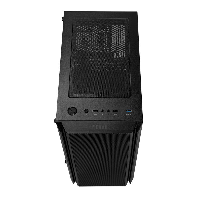Gabinete Gamer Pichau Pulsar, Lateral de Vidro, Com 3 Fans, Preto, PG-PSR-BL01