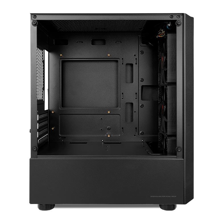 Gabinete Gamer Pichau Pulsar, Lateral de Vidro, Com 3 Fans, Preto, PG-PSR-BL01