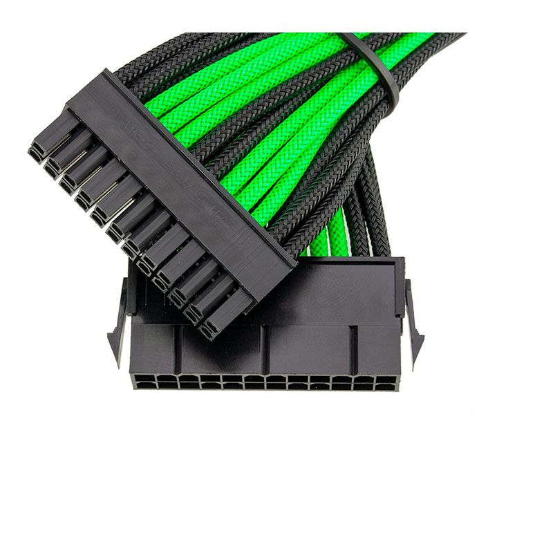 Kit Cabo Sleeved Pichau Gaming Preto/Verde (8P + 2x6+2P + 24P), PG-SCK-VERDE