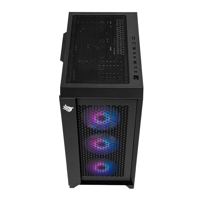 Gabinete Gamer Pichau Valerian RGB, Mid-Tower, Lateral de Vidro, Com 4 Fans, Preto, PG-VRGB-BW