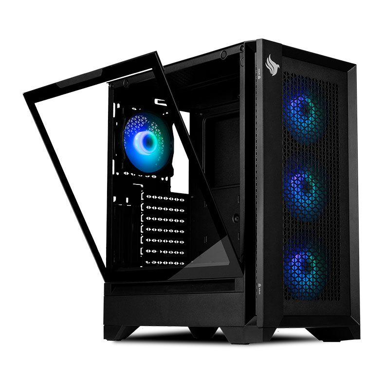 Gabinete Gamer Pichau Valerian RGB, Mid-Tower, Lateral de Vidro, Com 4 Fans, Preto, PG-VRGB-BW