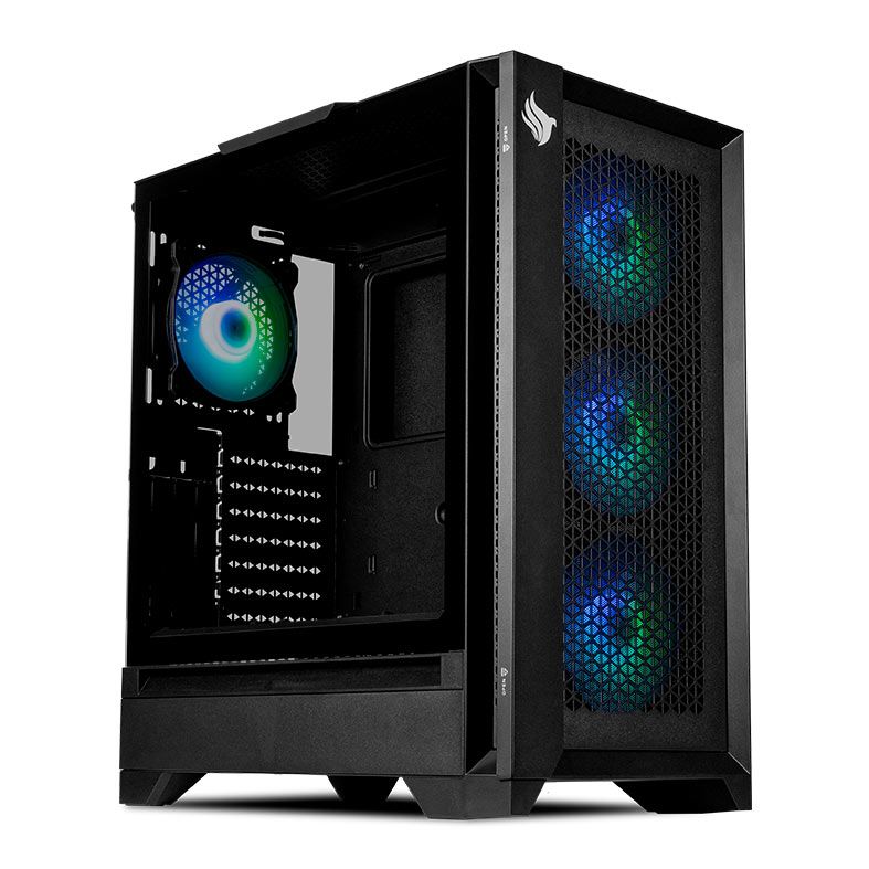 Gabinete Gamer Pichau Valerian RGB, Mid-Tower, Lateral de Vidro, Com 4 Fans, Preto, PG-VRGB-BW