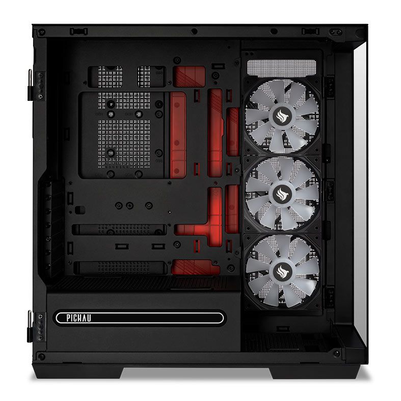 Gabinete Gamer Pichau Voyager One, ARGB, Full-Tower, Lateral de Vidro, Com 3 Fans e 2 frontais, Preto, PG-VY1-BK-3F