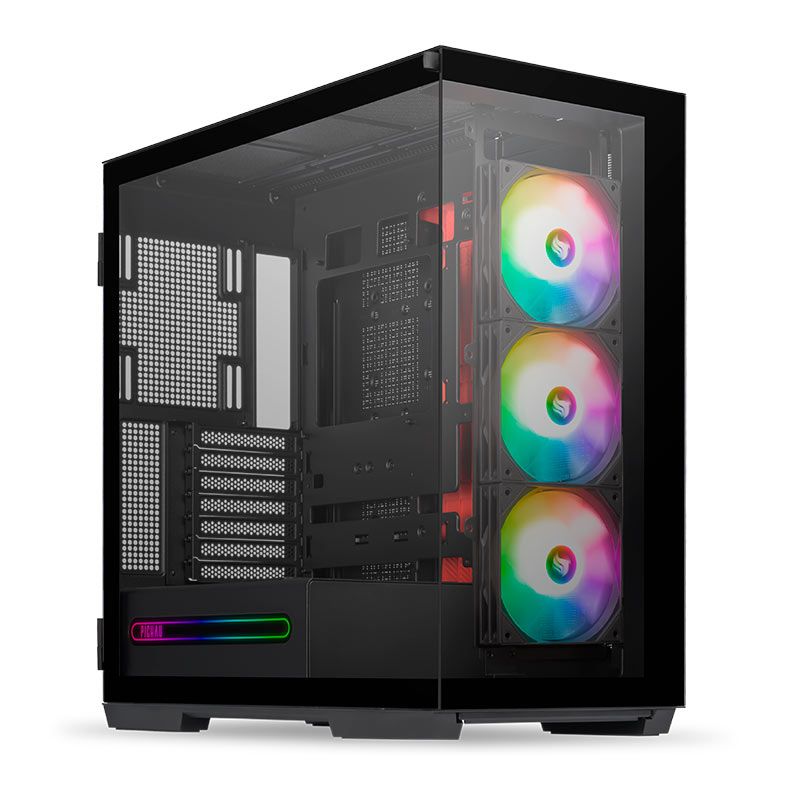 Gabinete Gamer Pichau Voyager One, ARGB, Full-Tower, Lateral de Vidro, Com 3 Fans e 2 frontais, Preto, PG-VY1-BK-3F