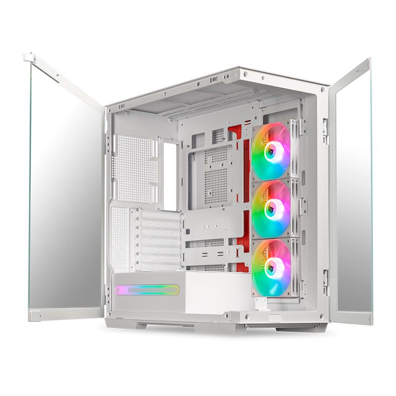 Gabinete Gamer Pichau Voyager One, ARGB, Full-Tower, Lateral de Vidro, Com 3 Fans e 2 frontais, Branco, PG-VY1-WH-3F