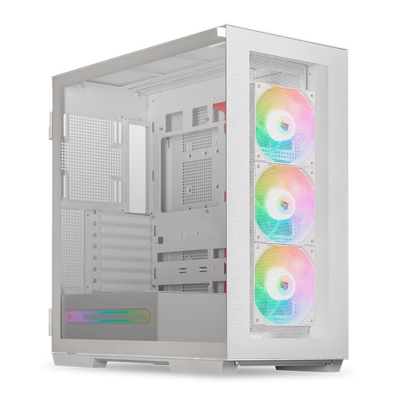 Gabinete Gamer Pichau Voyager One, ARGB, Full-Tower, Lateral de Vidro, Com 3 Fans e 2 frontais, Branco, PG-VY1-WH-3F