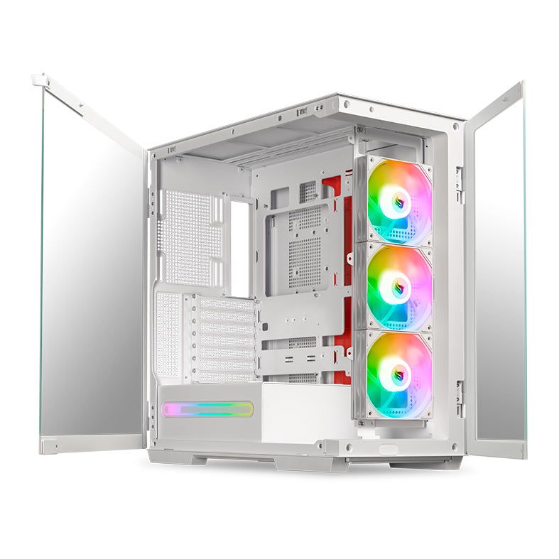 Gabinete Gamer Pichau Voyager One, ARGB, Full-Tower, Lateral de Vidro, Com 3 Fans e 2 frontais, Branco, PG-VY1-WH-3F