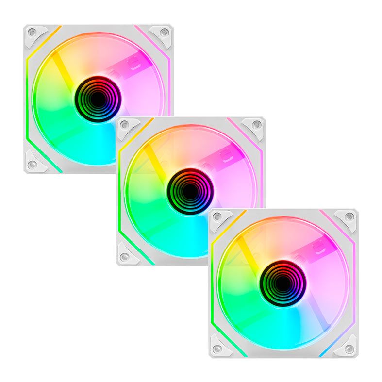 Kit Ventoinhas Pichau Wave P1, ARGB, 3x120mm + Controladora, Branco, PG-WARGB-WH01