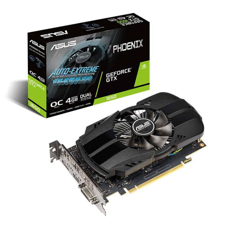 Placa de Video Asus GeForce GTX 1650 Phoenix OC, 4GB, GDDR5, 128-bit, PH-GTX1650-O4G