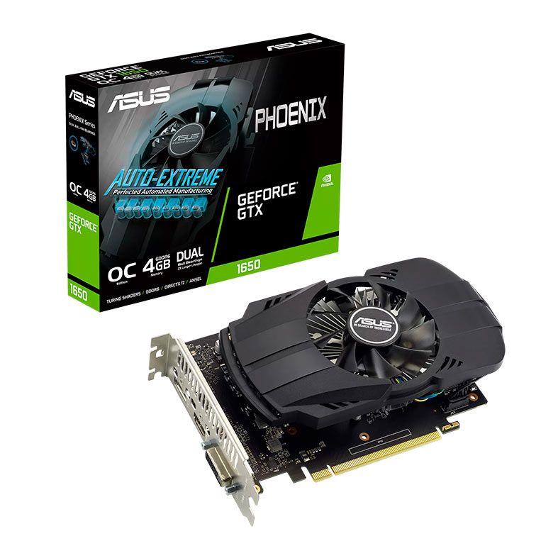 Placa de Video Asus GeForce GTX 1650 Phoenix OC, 4GB, GDDR6, 128-bit, PH-GTX1650-O4GD6-P-EVO
