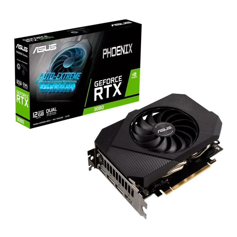 Placa de Video Asus GeForce RTX 3060 Phoenix V2, 12GB, GDDR6, 192-bit, PH-RTX3060-12G-V2