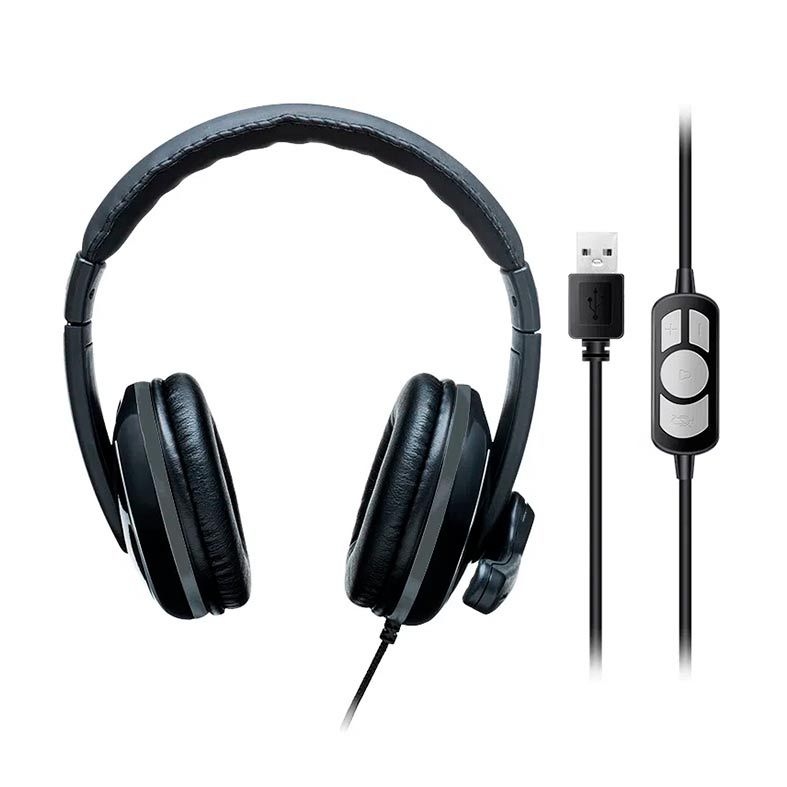Headset Pro Multi Notebook e Pc USB Preto, PH317