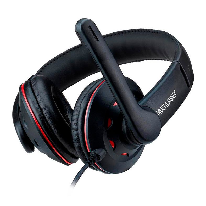 Headset Gamer Multi PH335, Som Stereo, Drivers 40mm, Preto/Vermelho, PH335