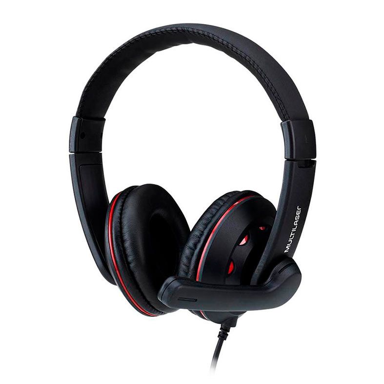 Headset Gamer Multi PH335, Som Stereo, Drivers 40mm, Preto/Vermelho, PH335