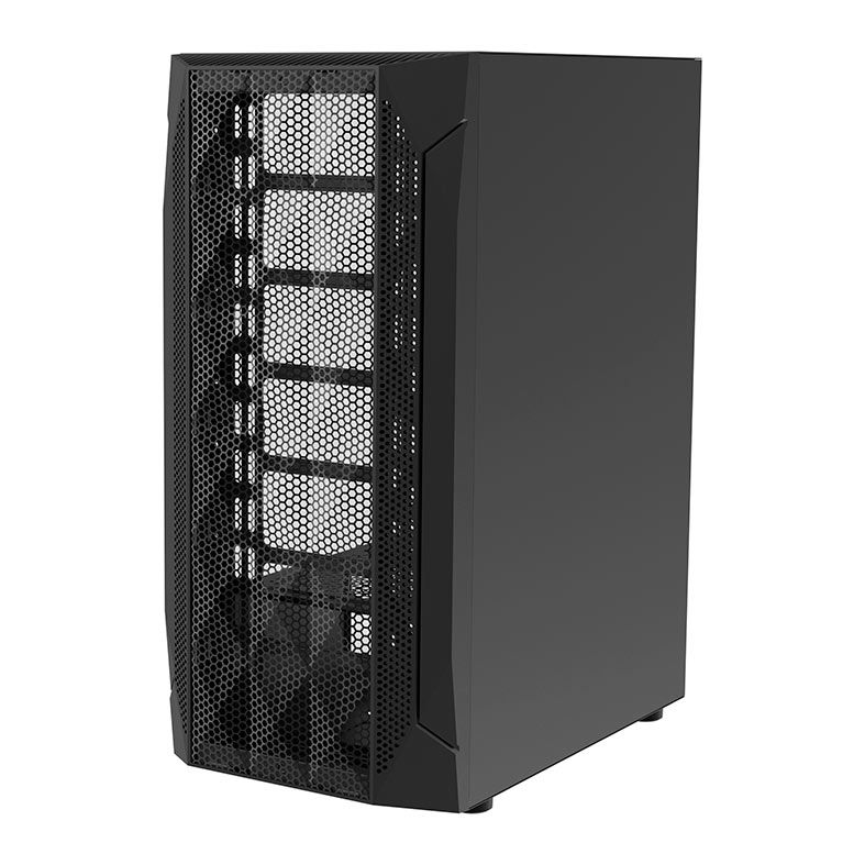 Gabinete Gamer Alseye Pinwheel Mesh, Mid-Tower, Lateral de Vidro, Preto, PINWHEEL-B