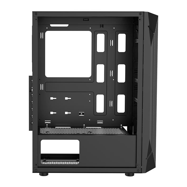 Gabinete Gamer Alseye Pinwheel Mesh, Mid-Tower, Lateral de Vidro, Preto, PINWHEEL-B