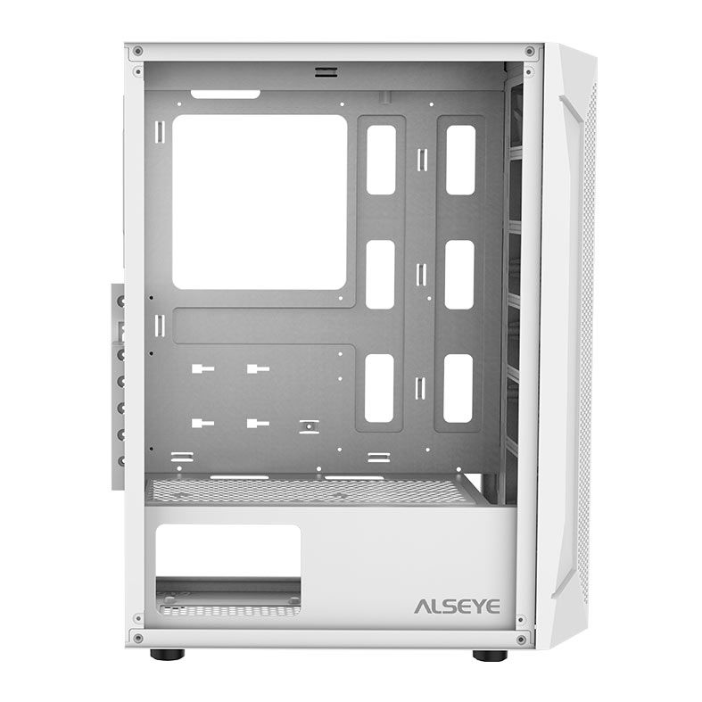Gabinete Gamer Alseye Pinwheel Mesh, Mid-Tower, Lateral de Vidro, Branco, PINWHEEL-W