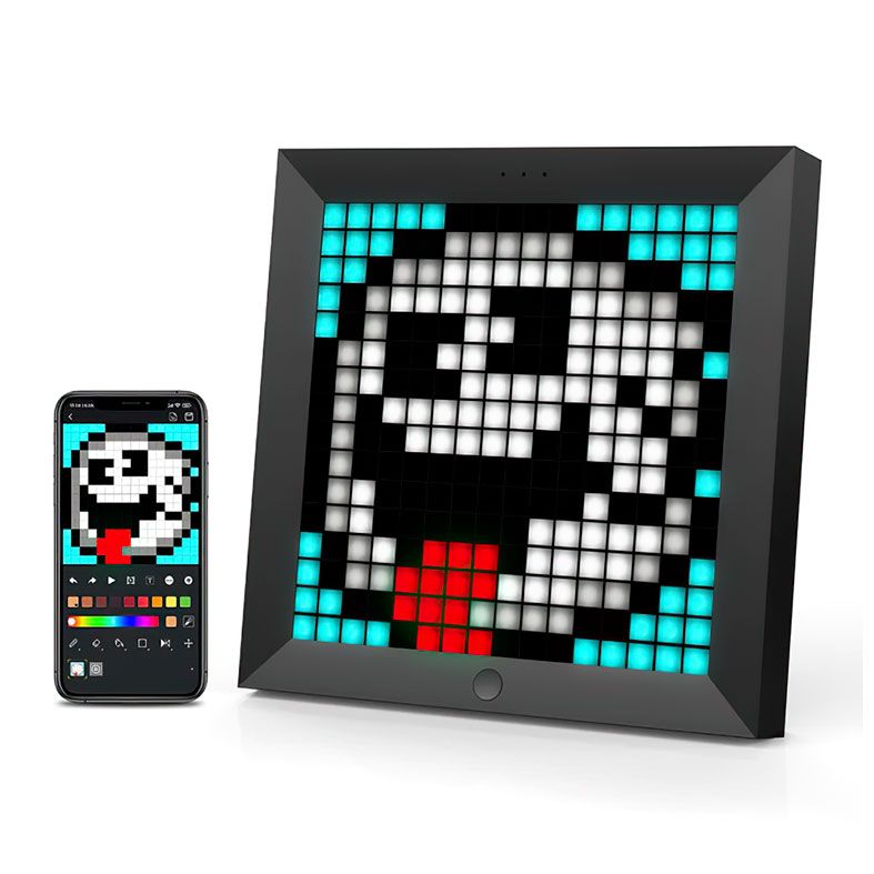 Display de Pixel Art Divoom Pixoo, Painel Led 16x16, Bluetooth, Preto, PIXOO-BLACK