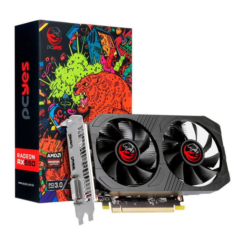 Placa de Video PCYES Radeon RX 550, 4GB, GDDR5, 128-bits, PJRX550DR5128B