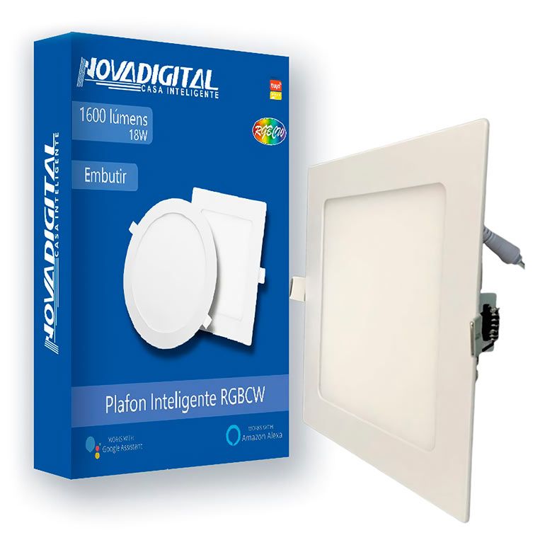 Plafon Inteligente Nova Digital PLQ, RGB, Wi-Fi, Branco, PLQ-02