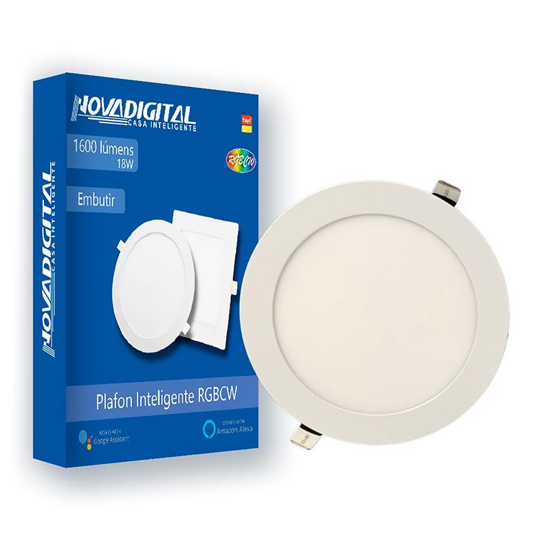 Plafon Inteligente Nova Digital PLR, RGB, Wi-Fi, Branco, PLR-01