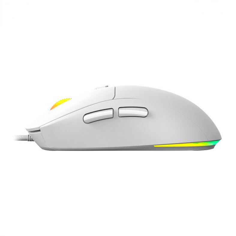 Mouse Gamer Pcyes Basaran White Ghost, RGB, 12400DPI, 6 Botoes, PMGBRWG