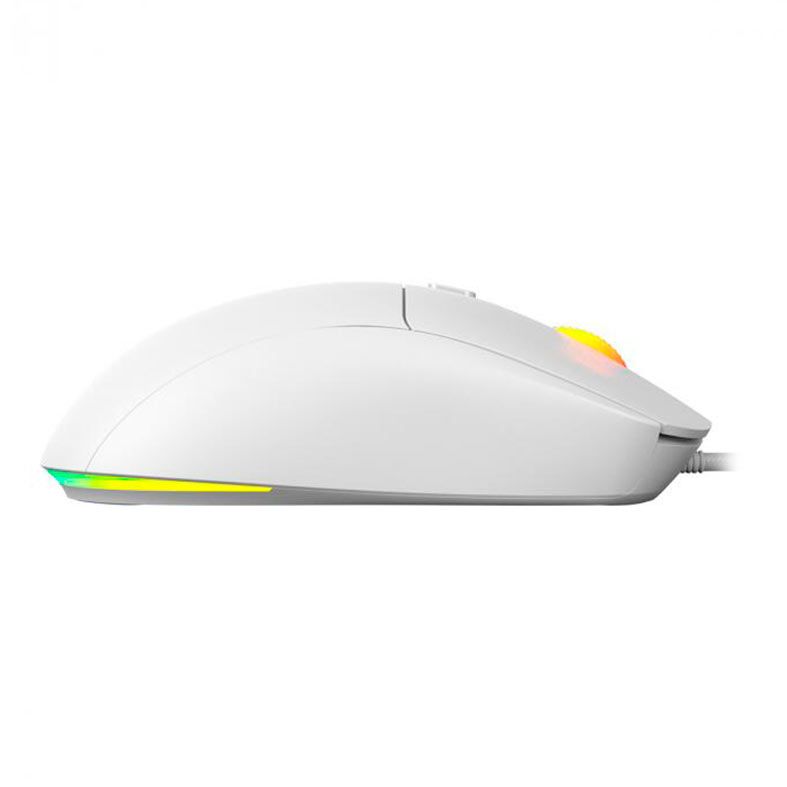 Mouse Gamer Pcyes Basaran White Ghost, RGB, 12400DPI, 6 Botoes, PMGBRWG