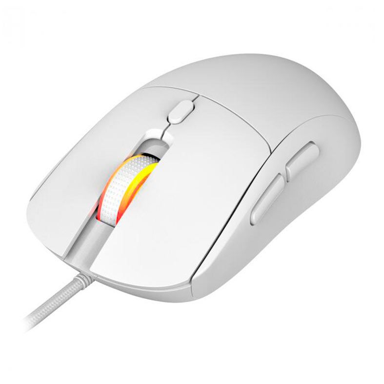 Mouse Gamer Pcyes Basaran White Ghost, RGB, 12400DPI, 6 Botoes, PMGBRWG