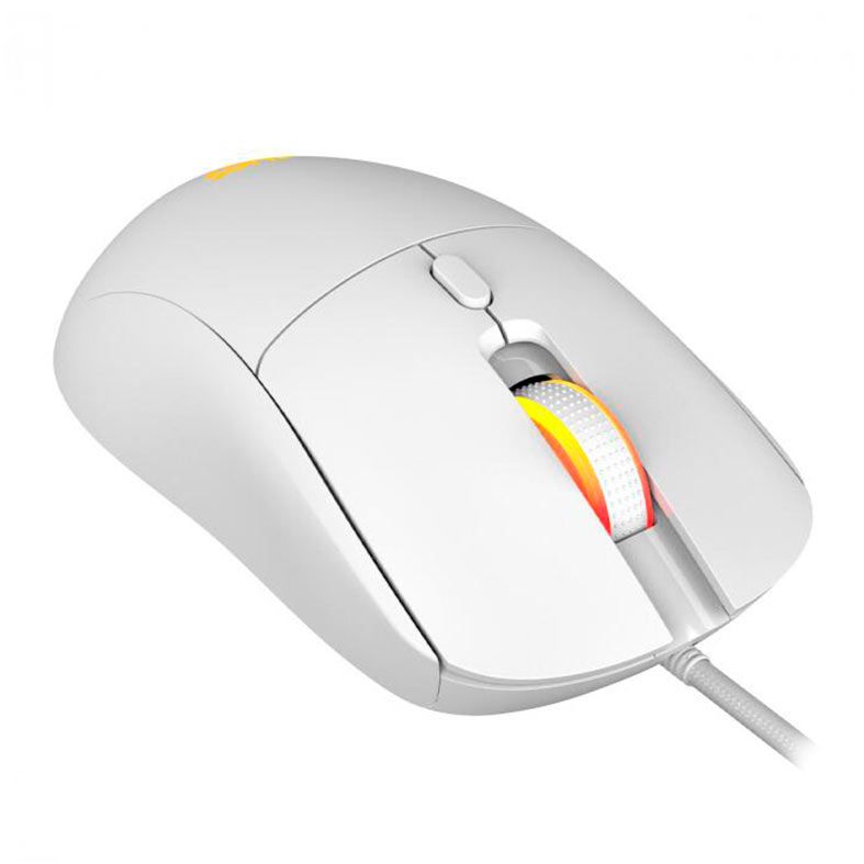 Mouse Gamer Pcyes Basaran White Ghost, RGB, 12400DPI, 6 Botoes, PMGBRWG