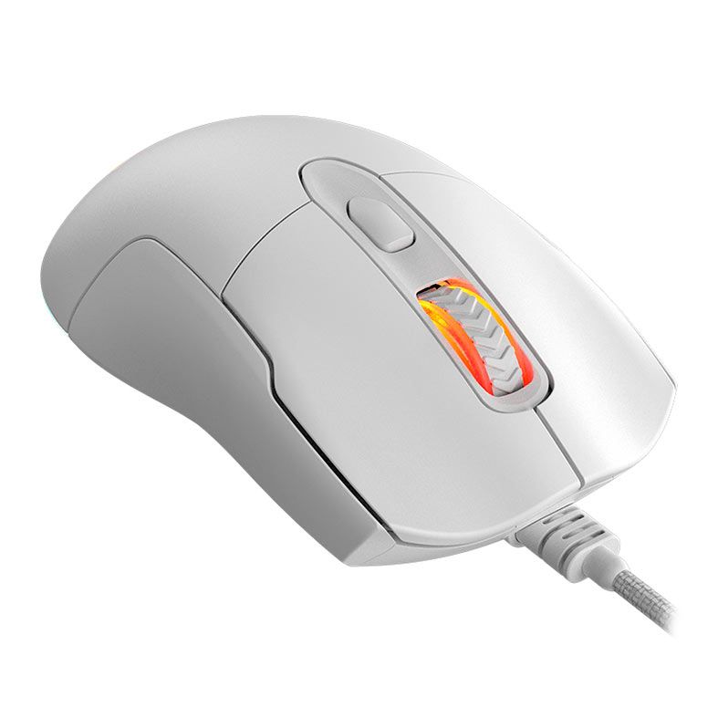 Mouse Gamer PCYES Malus White Ghost, RGB, 12400 DPI, 6 Botoes, Branco, PMGMWG