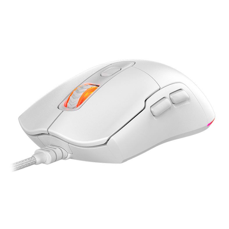 Mouse Gamer PCYES Malus White Ghost, RGB, 12400 DPI, 6 Botoes, Branco, PMGMWG