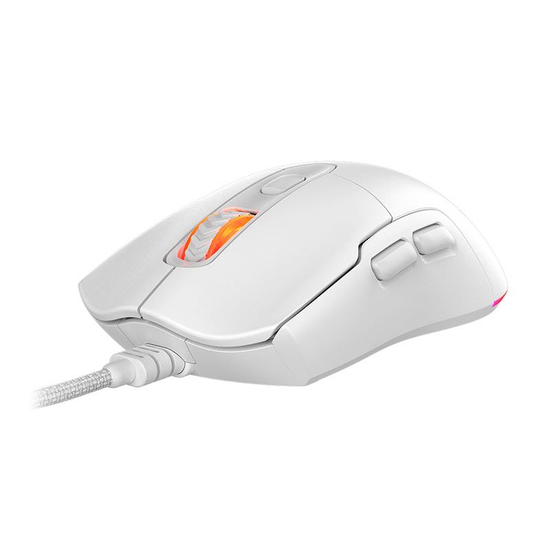 Mouse Gamer PCYES Malus White Ghost, RGB, 12400 DPI, 6 Botoes, Branco, PMGMWG