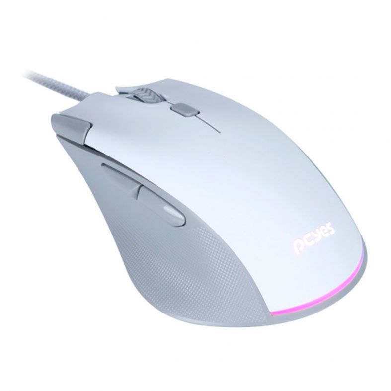 Mouse Gamer Pcyes Zyron, RGB, 7 Botoes, 12800DPI, Branco, PMGZRGBW