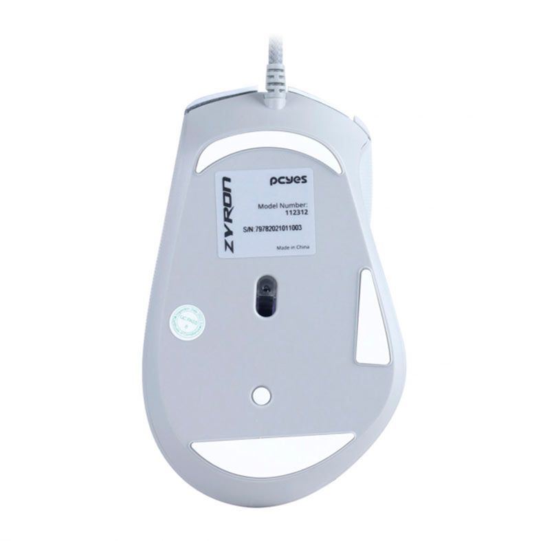 Mouse Gamer Pcyes Zyron, RGB, 7 Botoes, 12800DPI, Branco, PMGZRGBW