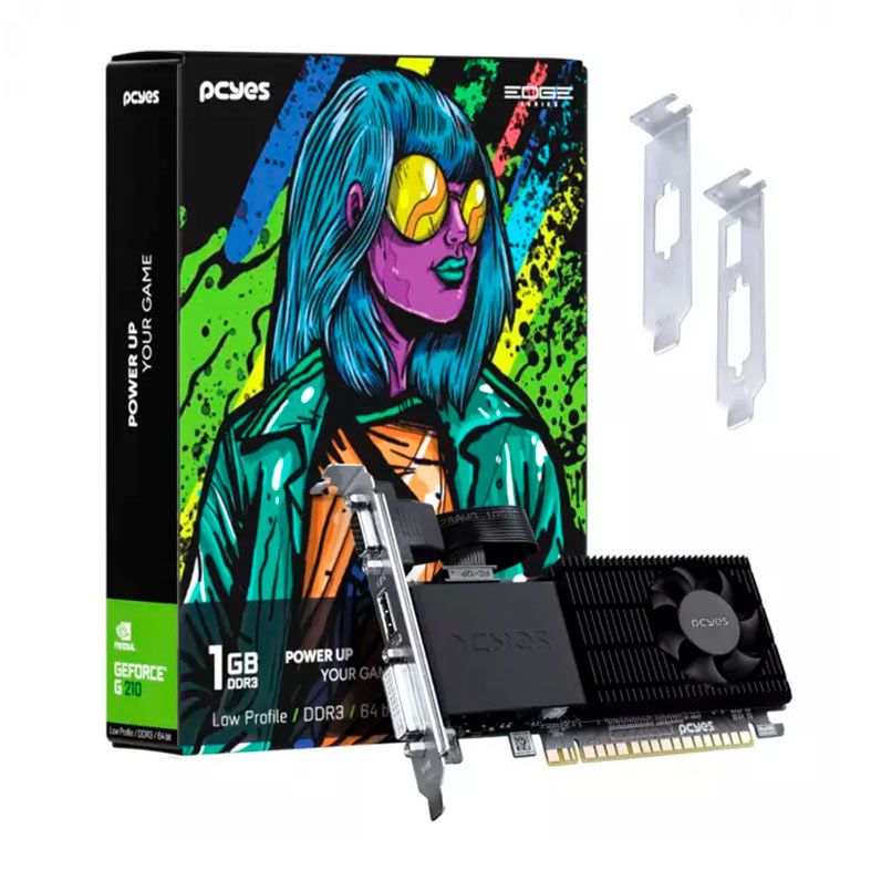 Placa de Video Pcyes GeForce GT 210, 1GB, GDDR3, 64-bit, PPE210DR3SFBR