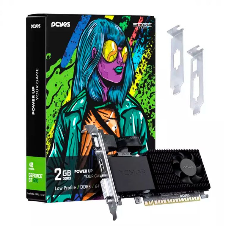 Placa de Video Pcyes GeForce GT 610, 2GB, GDDR3, 64-bit, PPE610DR3LPBR