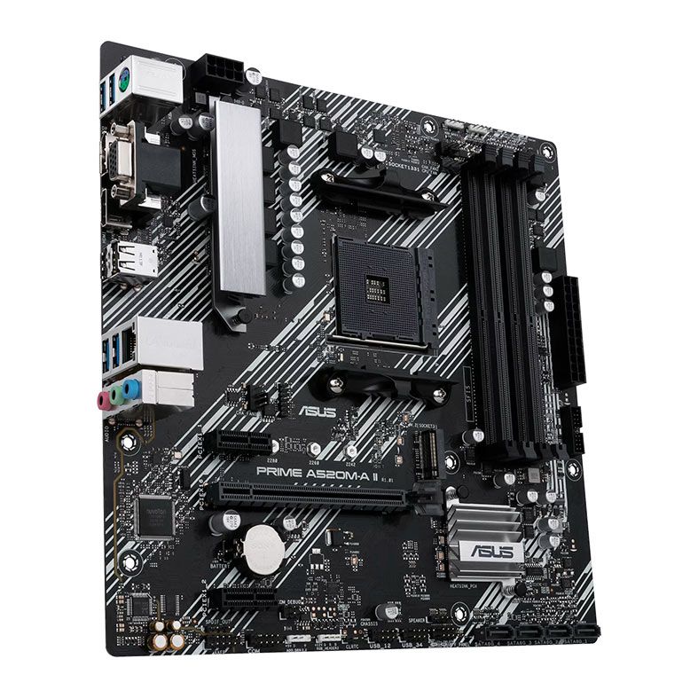 Placa Mae Asus PRIME A520M-A II, DDR4, Socket AM4, Chipset AMD A520, PRIME-A520M-A-II