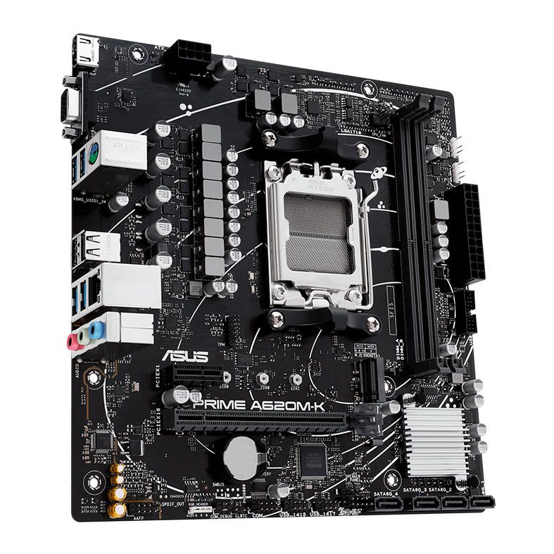 Placa Mae Asus PRIME A620M-K, DDR5, Socket AMD AM5, M-ATX, Chipset AMD A620, PRIME-A620M-K