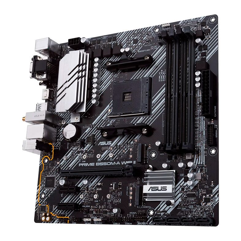 Placa Mae Asus PRIME B550M-A WIFI II, DDR4, Socket AMD AM4, M-ATX, Chipset AMD B550, PRIME-B550M-A-WIFI-II
