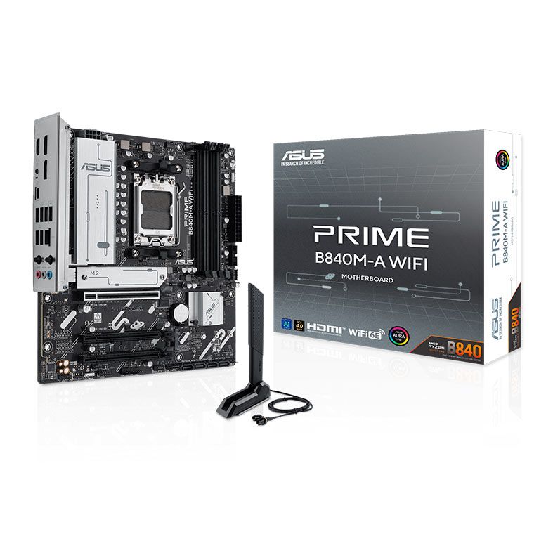 Placa Mae Asus Prime B840M-A WiFi, DDR5, Socket AMD AM5, M-ATX, Chipset AMD B840, PRIME-B840M-A-WIFI
