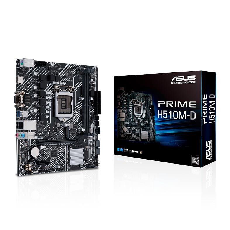 Placa Mae Asus Prime H510M-D DDR4 LGA1200 Intel H510, PRIME H510M-D
