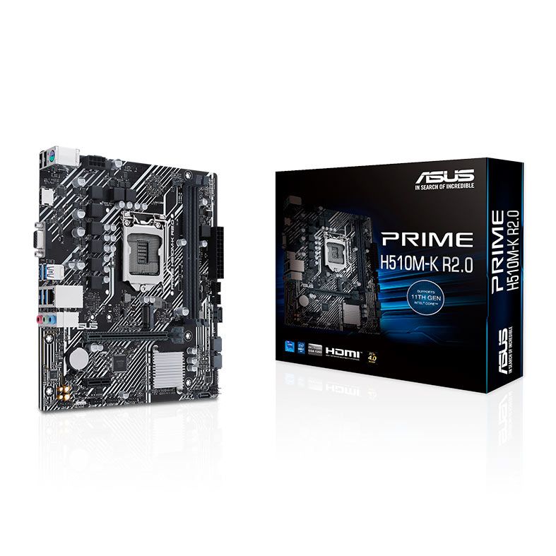 Placa Mae Asus Prime H510M-K R2.0, DDR4, Socket LGA 1200, M-ATX, Chipset Intel H470, PRIME-H510M-K-R2.0