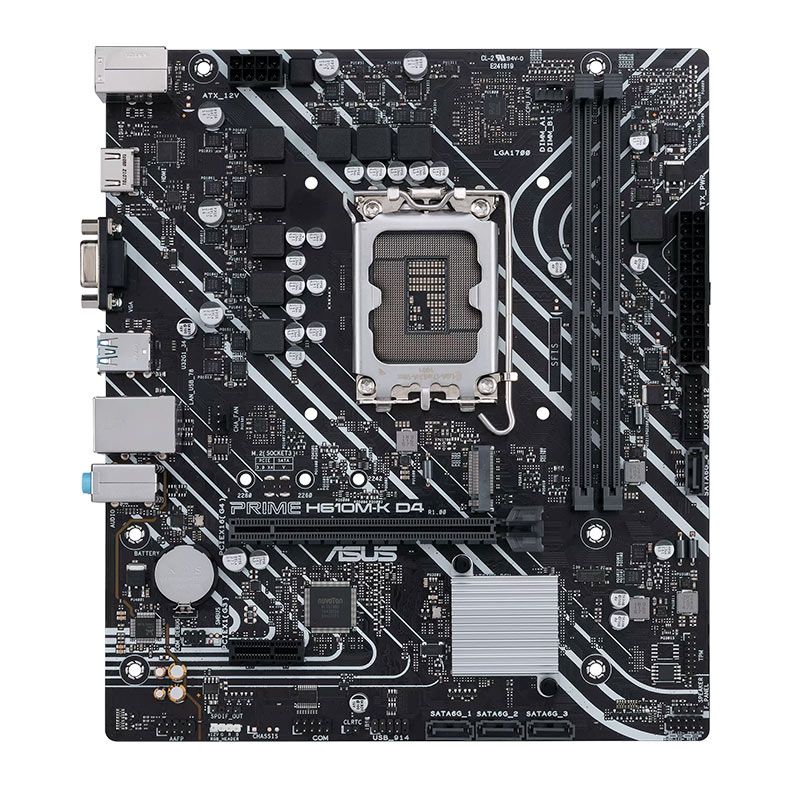 Placa Mae Asus Prime H610M-K D4, DDR4, LGA 1700, M-ATX, Chipset