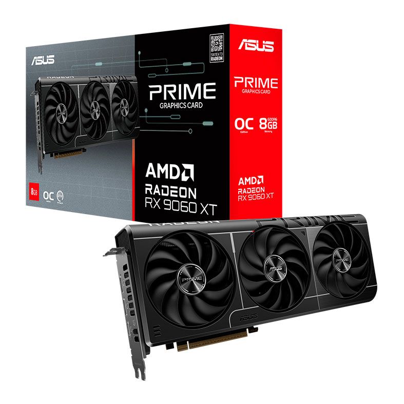 Placa de Video Asus Radeon RX 9060 XT Prime OC Edition, 8GB, GDDR6, 128-bit, PRIME-RX9060XT-O8G