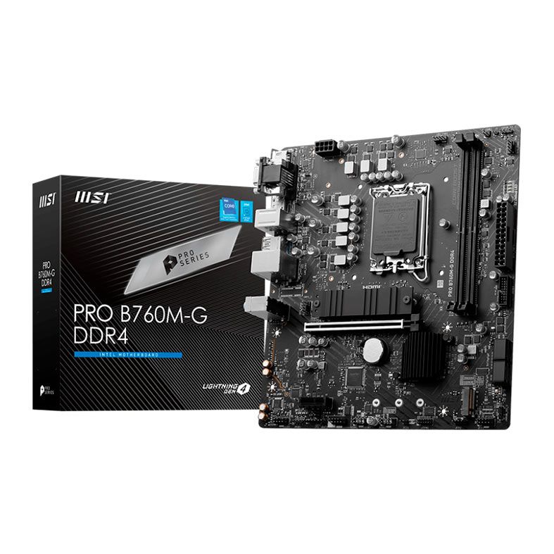 Placa Mae MSI PRO B760M-G DDR4, Socket LGA 1700, M-ATX, Chipset Intel B760, PRO-B760M-G-DDR4
