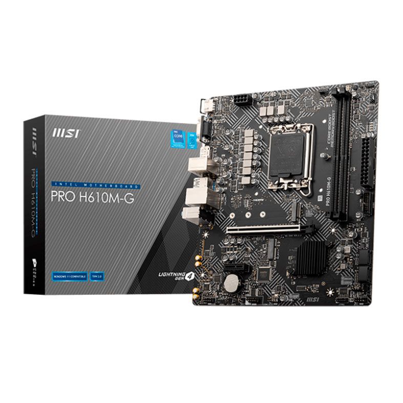 Placa Mae MSI PRO H610M-G, DDR5, Socket LGA 1700, M-ATX, Chipset Intel H610, PRO-H610M-G-DDR5