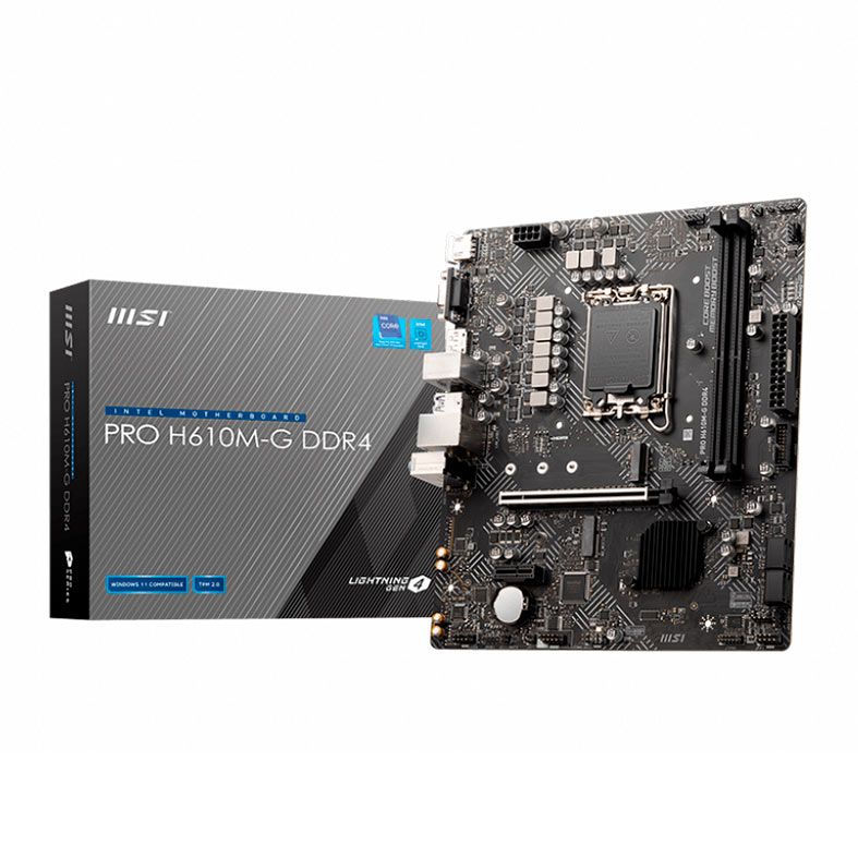 Placa Mae MSI PRO H610M-G, DDR4, Socket LGA 1700, M-ATX, Chipset Intel H610, PRO-H610M-G