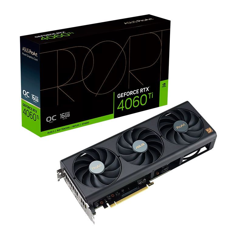 Placa de Video Asus GeForce RTX 4060 Ti ProArt OC, 16GB, GDDR6, 128-bit, PROART-RTX4060TI-O16G