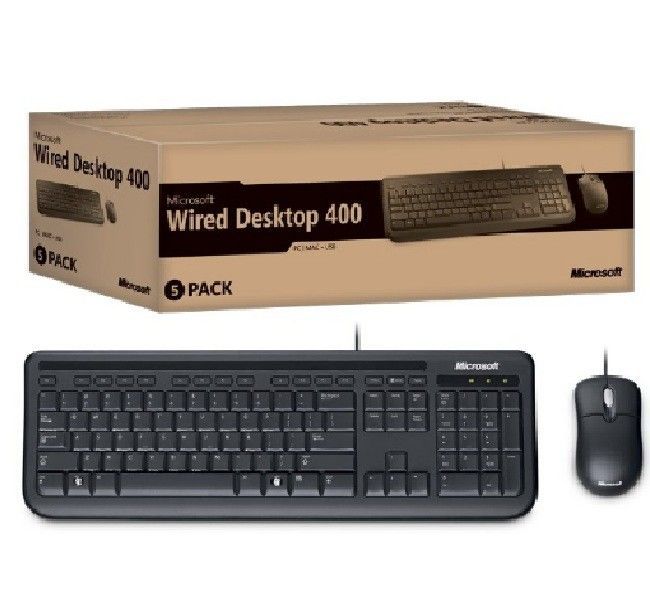Kit Teclado e Mouse Microsoft Wired 400, 5MH-00007 - BOX